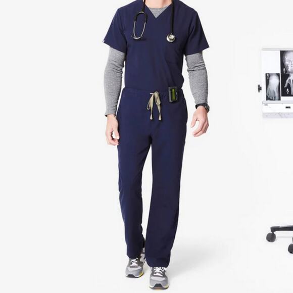 Figs Men's Pisco Basic Navy Scrub Pants Size Large - Picture 2 of 11